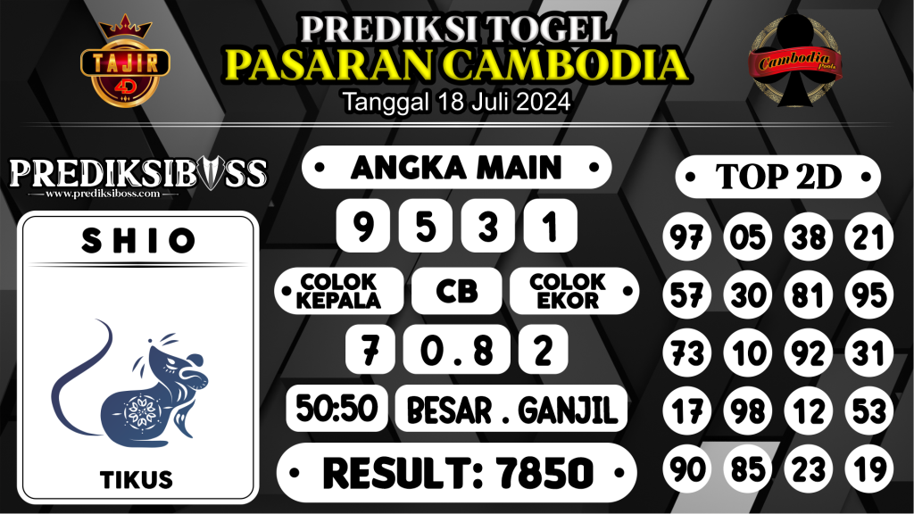 https://prediksibossbenk.com/prediksi-boss-togel-cambodia-kamis-18-juli-2024/